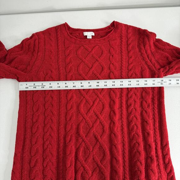 J Jill Sweater Womens Extra Small Red Cable Knit Soft Cozy Holiday Christmas - Picture 6 of 12